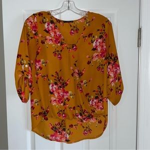 West Kei Allan Floral Faux Wrap Blouse